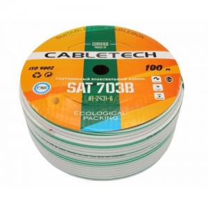 Кабель коаксиальный Cabletech SAT-703 High Quality, бухта 100 м