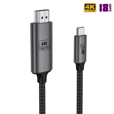 Кабель Type-C - HDMI 1.5 метра Dr.HD / USB 3.2 / 4K / 18Gbps